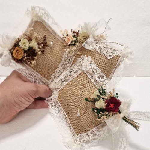 Cojín para los alfileres Comprar Detalles Boda con Flor Seca