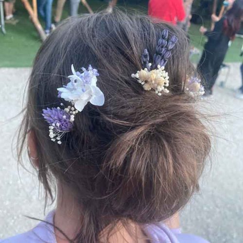 5 Pin Pelo Surtido Flor Lila