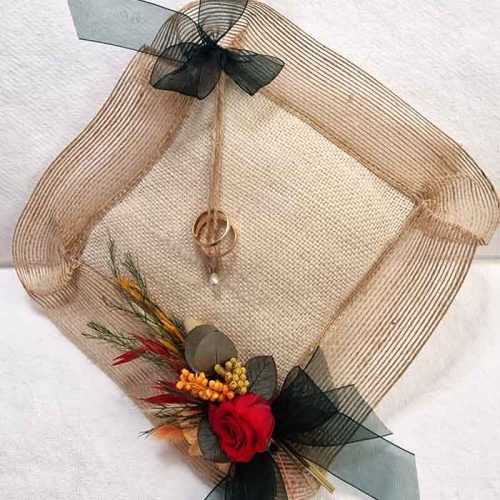 Cojín para Alianzas con Flor Preservada Iria